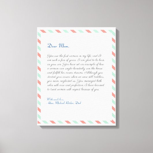 Toile Message de lettre d'amour manuscrite simple Carnet (Recto)