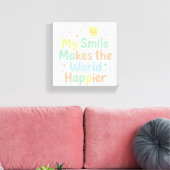 Toile Message joyeux pour petits visages heureux (Insitu(Salon))