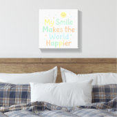 Toile Message joyeux pour petits visages heureux (Insitu(Chambre))