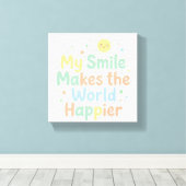 Toile Message joyeux pour petits visages heureux (Insitu (Plancher de Bois))