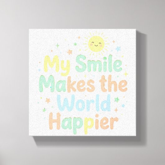 Toile Message joyeux pour petits visages heureux (Recto)