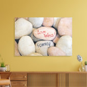 Toile Message Love Wins sur des pierres (Insitu(Salon))