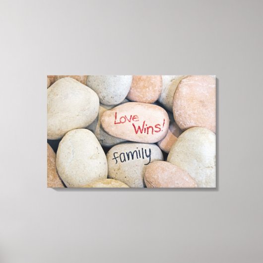 Toile Message Love Wins sur des pierres (Recto)