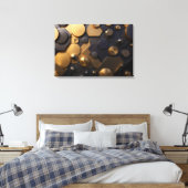 Toile Métal géométrique Abstrait Mur Art - Or et Bl (Insitu(Chambre))