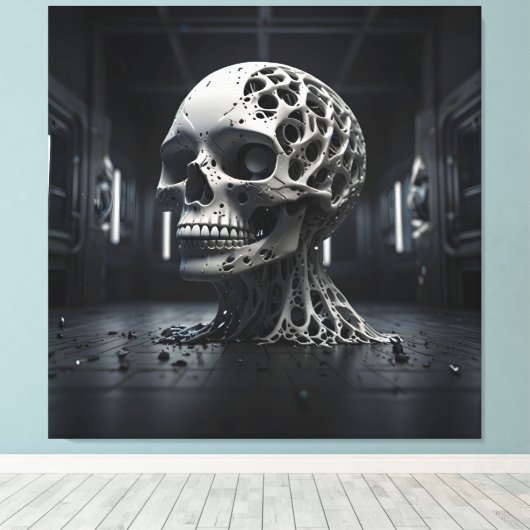 Toile Métamorphose du crâne éthérique (Insitu (Plancher de Bois))