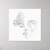 Toile Métamorphose – Papillon abstrait et art linéaire d (Recto)