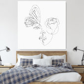 Toile Métamorphose – Papillon abstrait et art linéaire d (Insitu(Chambre))