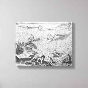Toile Méthode indienne de pêche à la baleine, d'un