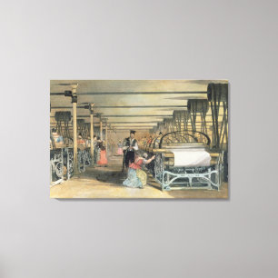 Toile Métier à tisser de puissance tissant, 1834