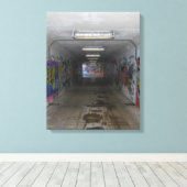 Toile Métro Gritty Graffiti Street art, art réel (Insitu (Plancher de Bois))