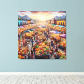 Toile Mexicains Agriculteurs Marché de l'art Abstrait (Insitu (Plancher de Bois))