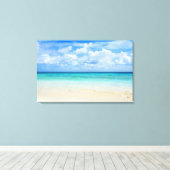 Toile Mexique, Playa Del Carmen, plage tropicale (Insitu (Plancher de Bois))