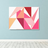 Toile Mi-Siècle Abstrait, Triangles - Corail, Beige (Insitu (Plancher de Bois))