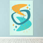 Toile Mi-siècle Âge atomique 7 Aqua, Turquoise, Orange (Insitu (Plancher de Bois))