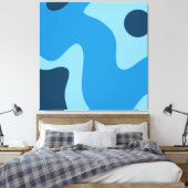 Toile Mi-siècle Blue Deep Water Abstract Design Canvas (Insitu(Chambre))