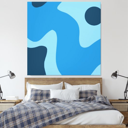 Toile Mi-siècle Blue Deep Water Abstract Design Canvas (Insitu(Chambre))