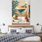 Toile Mi-Siècle Cocktail de Noël Fête Happy Hour (Insitu(Chambre))