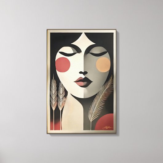 Toile Mi-siècle Méditation Art Moderne (Recto)