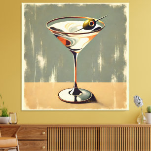 Toile Mi-siècle Moderne 1 Olive Martini Peinture