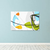 Toile Mi-siècle Moderne Abstraite Lime Vert Orange Bleu (Insitu (Plancher de Bois))