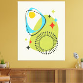 Toile Mi-siècle moderne Âge atomique 14 Vert, Bleu (Insitu(Salon))