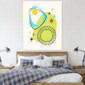 Toile Mi-siècle moderne Âge atomique 14 Vert, Bleu (Insitu(Chambre))