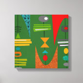 Toile Mi-siècle moderne Art Abstrait vert (Recto)