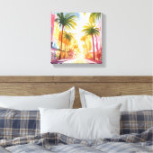 Toile Miami Beach | Peinture aquarelle couleur vive (Insitu(Chambre))