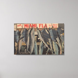 Toile Miami, FL - Vue sur Pier 5 City Yacht Club avec/