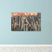 Toile Miami, FL - Vue sur Pier 5 City Yacht Club avec/ (Insitu (Plancher de Bois))