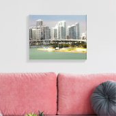 Toile Miami Floride, Skyline, Grands bâtiments, Pont (Insitu(Salon))