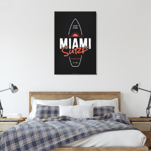 Toile Miami Surf – Conception de planche de surf vintage