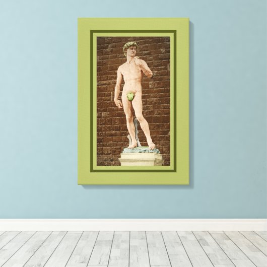 TOILE MICHELANGELO DAVID AVEC FEUILLES DE FIGURE (Insitu (Plancher de Bois))