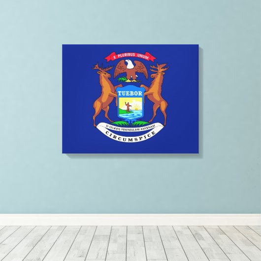 Toile Michigan State Flag Design (Insitu (Plancher de Bois))