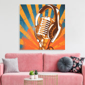 Toile Microphone de style rétro (Insitu(Salon))
