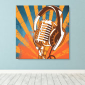 Toile Microphone de style rétro (Insitu (Plancher de Bois))