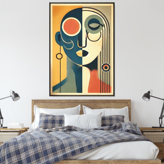 Toile Mid Century Art moderne Abstrait Non conforme (Insitu(Chambre))