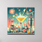 Toile Mid Century Atomic Futuristic Citrus Martini Bar (Recto)