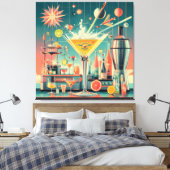 Toile Mid Century Atomic Futuristic Citrus Martini Bar (Insitu(Chambre))