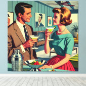Toile Mid Century Cocktail Party Couples - House Warming (Insitu (Plancher de Bois))