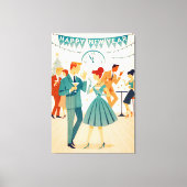 Toile Mid Century Happy New Year The Martini Dance (Recto)