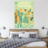 Toile Mid Century Happy New Year The Martini Dance (Insitu(Chambre))
