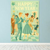 Toile Mid Century Happy New Year The Martini Dance (Insitu (Plancher de Bois))