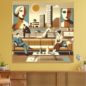 Toile Mid Century Interior Design Art Lounge (Insitu(Salon))