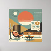 Toile Mid Century Interior Design Sunrise Livingroom (Recto)