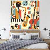 Toile Mid Century Jazz Age Modern Minimalist Trio (Insitu(Chambre))