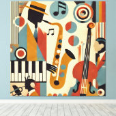 Toile Mid Century Jazz Age Modern Minimalist Trio (Insitu (Plancher de Bois))