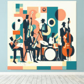 Toile Mid Century Jazz Age Sextet (Insitu (Plancher de Bois))