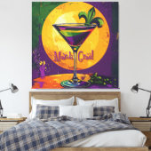 Toile Mid Century Mardi Gras Sunset Fleur De Lis Martini (Insitu(Chambre))