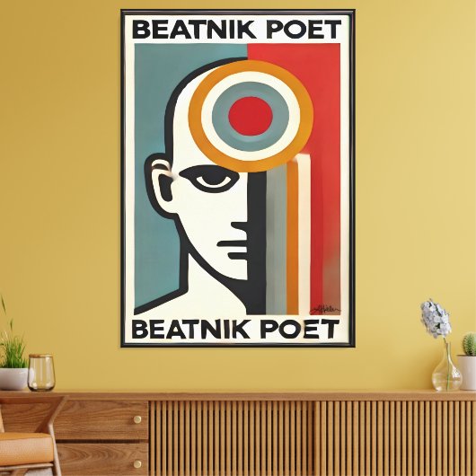 Toile Mid Century Modern Art Beatnik Poet (Insitu(Salon))